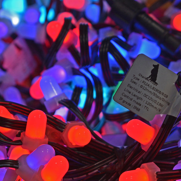 Easy Push Pixels - 12mm, 12V IP68 RGB pixels, X-connect