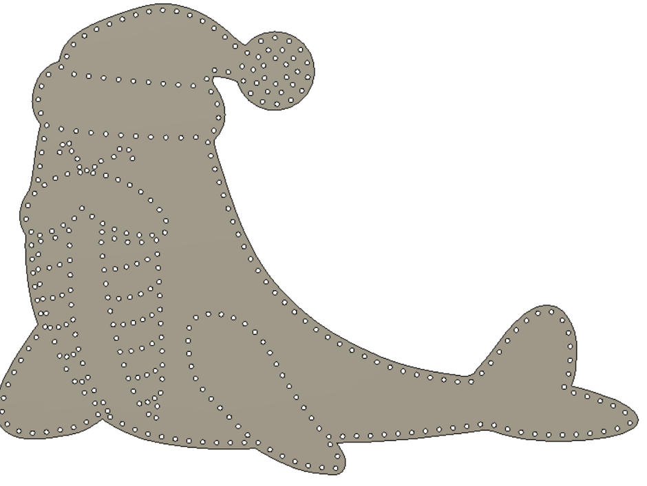 Christmas Walrus - 49" tall, 67" wide, 350 pixels