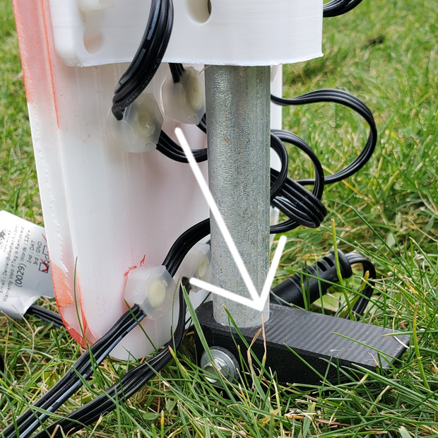 3D printed Anti-spin pipe ground stake