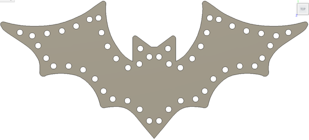 Bat, Small, Wings Up - 50 pixels, 23" wide