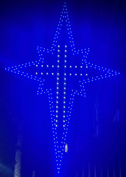 Bethlehem Star and cross - Mega! 92"x62" (7.5'+)