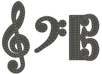 Clef Notes - Treble, Alto, Bass 50-150 pixels each, proportional, up to 36