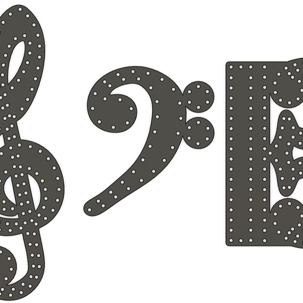 Clef Notes - Treble, Alto, Bass 50-150 pixels each, proportional, up to 36" tall