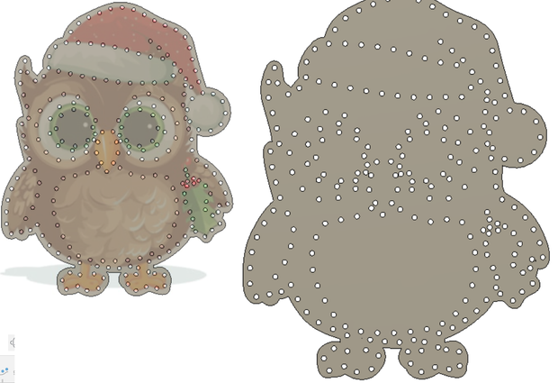 Christmas Owl - 36" tall, 28" wide, 250 pixels