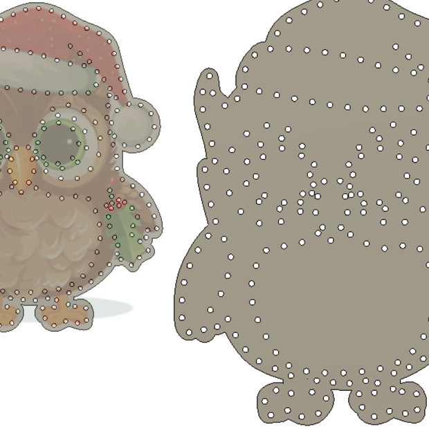 Christmas Owl - 36" tall, 28" wide, 250 pixels