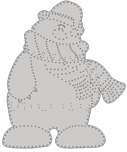 Christmas Polar Bear - 57" wide, 68" tall, 450 pixels