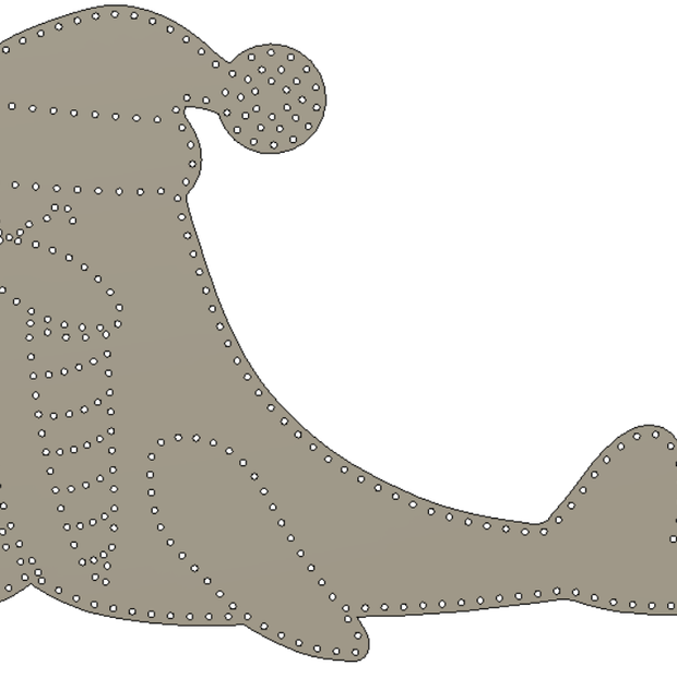 Christmas Walrus - 49" tall, 67" wide, 350 pixels