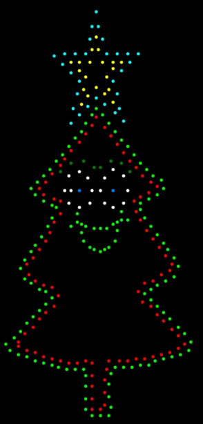 Easy Push Pixels, prepushed, Christmas Tree - Singing! 300, 43"