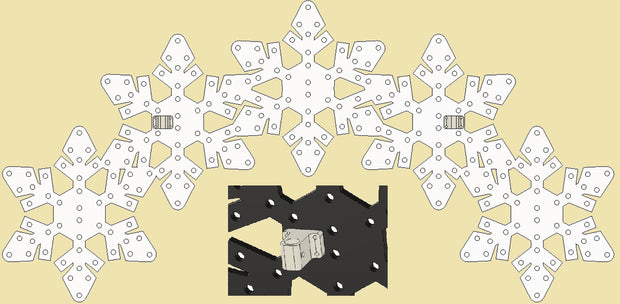 3D Printed Snowflake Arch 1/2" EMT Mount (set of 2)