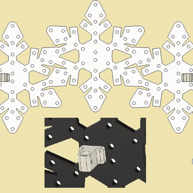 3D Printed Snowflake Arch 1/2" EMT Mount (set of 2)