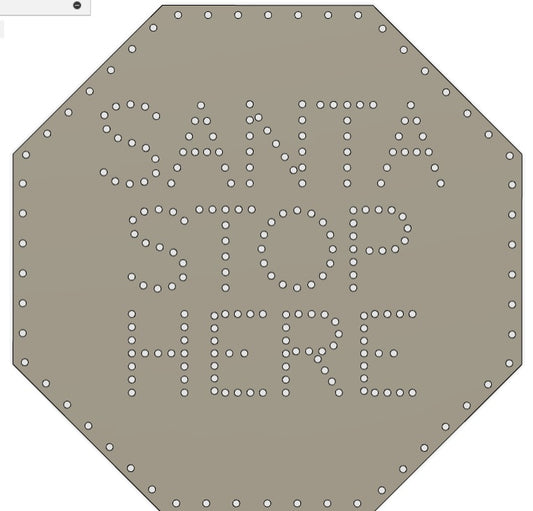 Santa Stop Here - Stop Sign! 34" 250 pixels