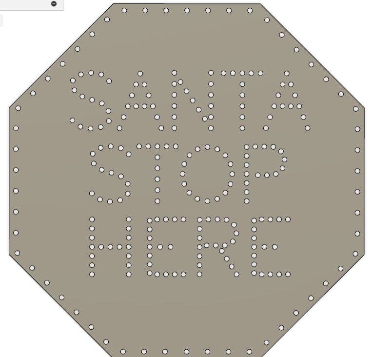Twinkly Santa Stop Here - Stop Sign! 34