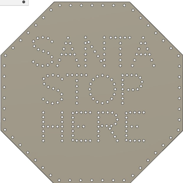 Twinkly Santa Stop Here - Stop Sign! 34" 250 Twinkly Lights