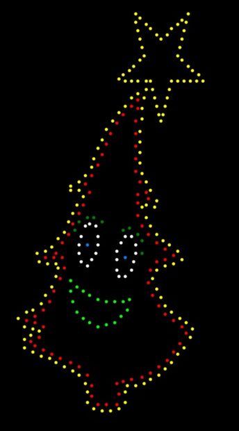 Easy Push Pixels, prepushed, Christmas Tilted Tree - Singing! 300, 44"